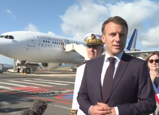 Emmanuel Macron arrives in Nouméa