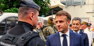 French President Macron visits Nouméa’s central police station