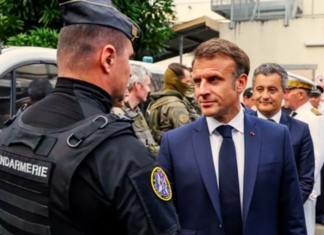 French President Macron visits Nouméa’s central police station