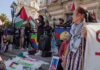 Kanak and Palestine solidarity activists hold a joint demonstration at Montpellier, southern France