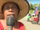 Poindimié resident Jeanne Pourouda talks to a Caledonia NC television reporter