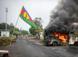 A Kanak pro-independence barricade near Nouméa during the current unrest