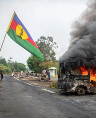 A Kanak pro-independence barricade near Nouméa during the current unrest