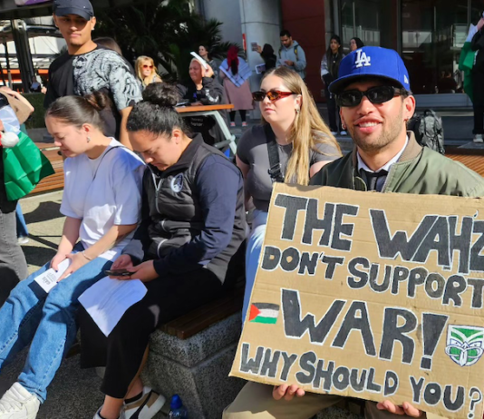 Even the Warriors rugby league team are invoked in the protest against Israel's genocidal war on Gaza