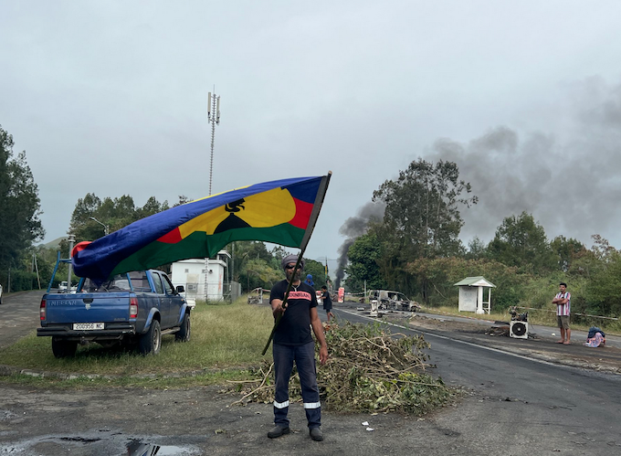A roadblock at Tamoa close to Tontouta International Airport