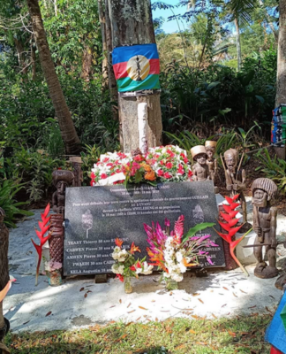 The shrine at Uvanu in northern New Caledonia where a ceremony was held yesterday to mark the anniversary of the execution of 10 Kanaks resisting French colonial rule in 1868