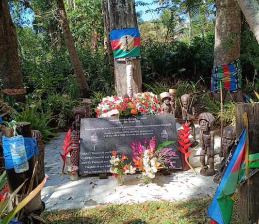 The shrine at Uvanu in northern New Caledonia where a ceremony was held yesterday to mark the anniversary of the execution of 10 Kanaks resisting French colonial rule in 1868