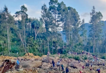 The landslide devastation at Yambili village