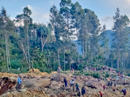 The landslide devastation at Yambili village