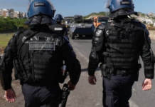 French gendarmes in law and order operations in Kanaky New Caledonia