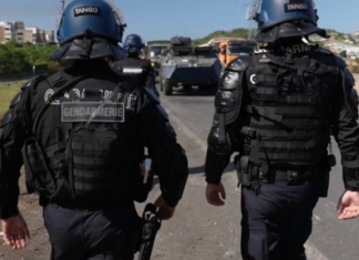 French gendarmes in law and order operations in Kanaky New Caledonia