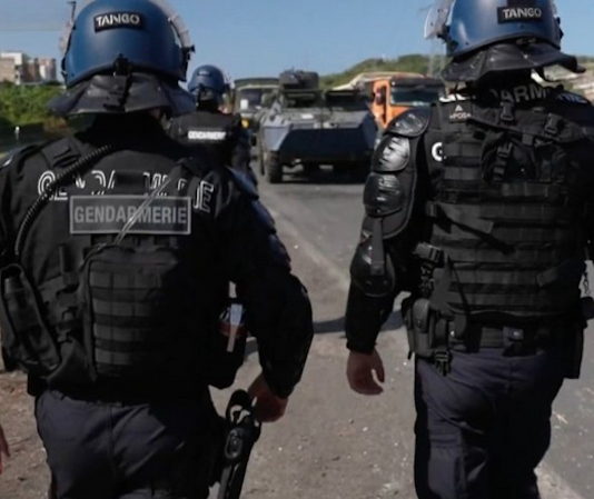 French gendarmes in law and order operations in Kanaky New Caledonia