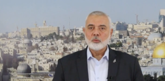 Hamas political bureau leader Ismail Haniyeh