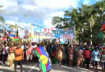 Solidarity action in Vanuatu in support of the indigenous Kanak Indigenous people of New Caledonia