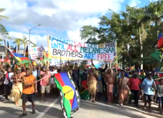 Solidarity action in Vanuatu in support of the indigenous Kanak Indigenous people of New Caledonia