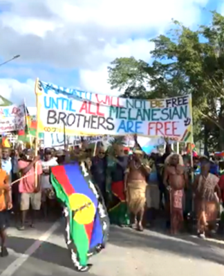 Solidarity action in Vanuatu in support of the indigenous Kanak Indigenous people of New Caledonia