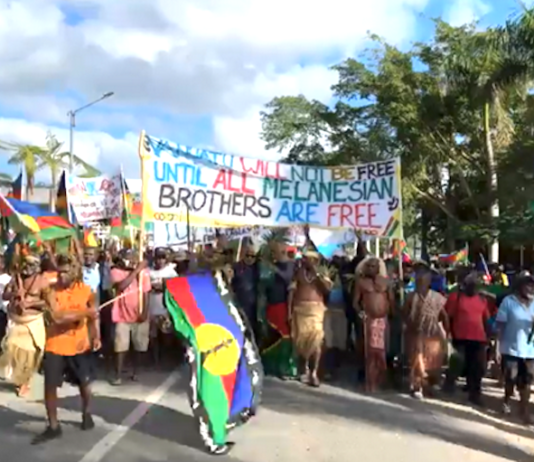 Solidarity action in Vanuatu in support of the indigenous Kanak Indigenous people of New Caledonia