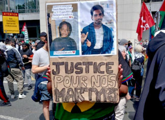 Protesters paying homage to the young Kanak martyrs killed in the Kanaky New Caledonia unrest