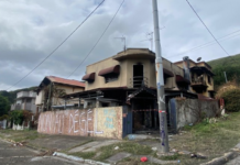 A torched home in Nouméa's Vallée-du-Tir