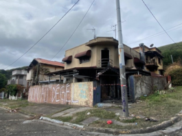 A torched home in Nouméa's Vallée-du-Tir