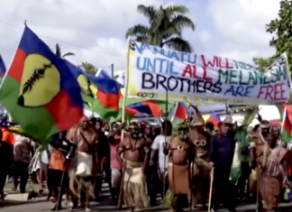 Hundreds of people took part in protest against French policy in Kanaky New Caledonia