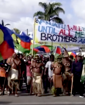 Hundreds of people took part in protest against French policy in Kanaky New Caledonia