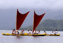 The wa'a welcoming today at FestPAC 2024