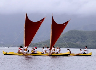 The wa'a welcoming today at FestPAC 2024