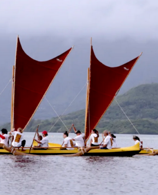 The wa'a welcoming today at FestPAC 2024
