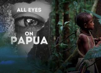 "All Eyes on Papua" . . . a campaign against Indonesian exploitation of Papuan rainforests