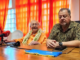 Tahiti's veteran politician Gaston Flosse (left) with Bruno Sandras, vice-president of the Amuitahiraa o te Nunaa Maohi party