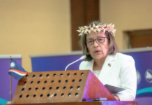 Marshall Islands President Dr Hilda Heine during her keynote speech