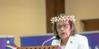 Marshall Islands President Dr Hilda Heine during her keynote speech