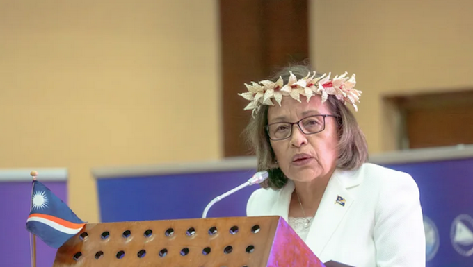 Marshall Islands President Dr Hilda Heine during her keynote speech