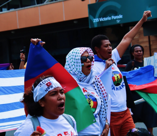 The "pre-Bastille Day" march in the Fijian capital of Suva