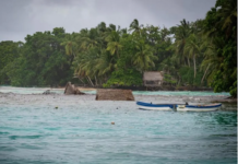 Housing structures on FSM's remote atoll Kapingamarangi