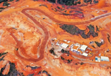 An aerial view of New Caledonia's Koniambo (KNS) mine site