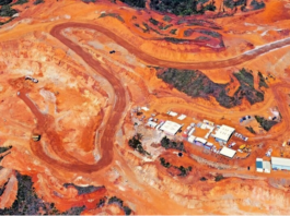 An aerial view of New Caledonia's Koniambo (KNS) mine site