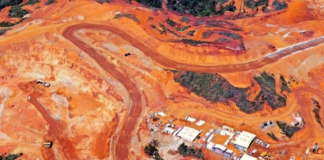 An aerial view of New Caledonia's Koniambo (KNS) mine site