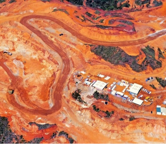 An aerial view of New Caledonia's Koniambo (KNS) mine site