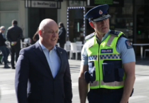 Prime Minister Christopher Luxon and Police Commissioner Andrew Coster