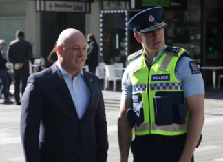 Prime Minister Christopher Luxon and Police Commissioner Andrew Coster