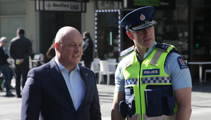 PM Luxon’s security cut short visit ahead of Palestine protest Prime Minister Christopher Luxon and Police Commissioner Andrew Coster