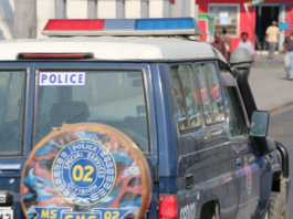 A police patrol in the PNG capital of Port Moresby