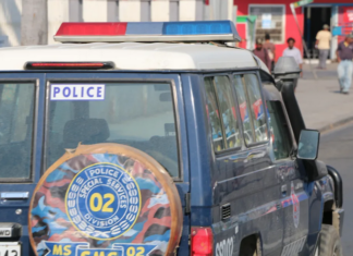 A police patrol in the PNG capital of Port Moresby