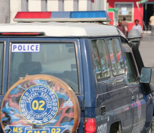 A police patrol in the PNG capital of Port Moresby
