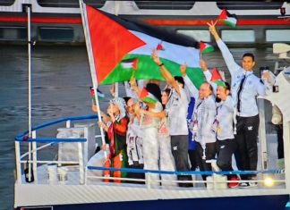 The Palestinian Olympic team made its entry into the Paris Games