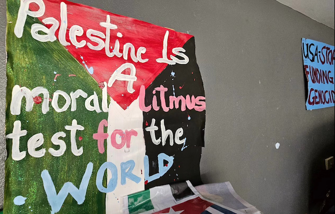 "Palestine is a moral litmus test for the world" poster