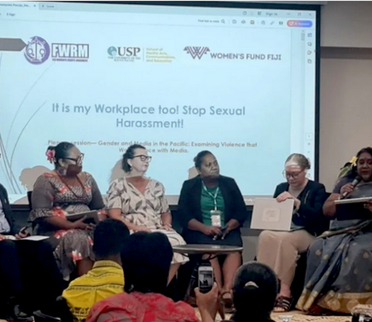 Panelists on the "Gender and Media in the Pacific" panel