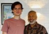 QUT student journalist Maxim Bock with Fiji TV's director of news, current affairs and sports Felix Chaudhary (right)